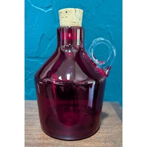 Vintage Viking Ruby Red Glass Molasses Jug 6 3/4"‎